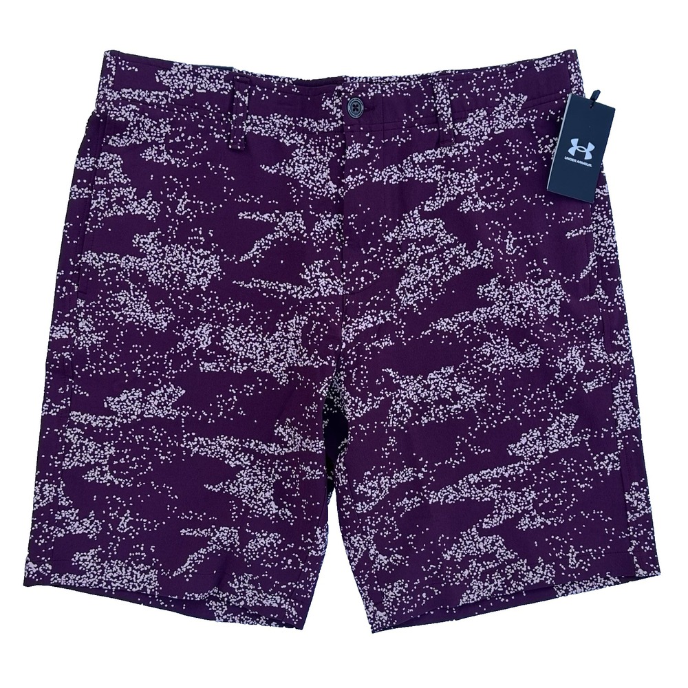 Under Armour Golf Shorts Mens 34 Maroon Pink New Camo Stretch Performance Pocket